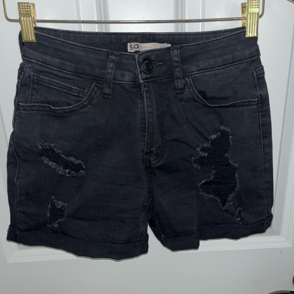 so brand black denim shorts